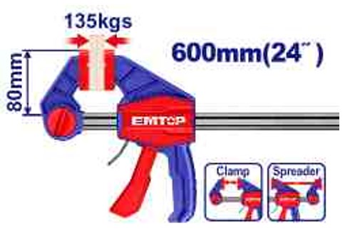 Quick Bar Clamp 80x600mm, 135KGS Force, Iron Ruler 6x18mm, Heavy Duty